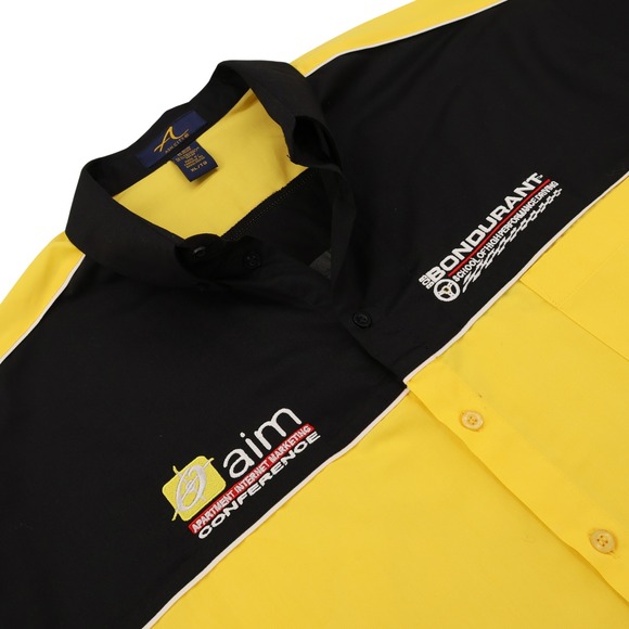 Ash City Other - Bondurant Racing‎ AIM Conference Pit Shirt Mens XL Yellow Black Embroidered Logo